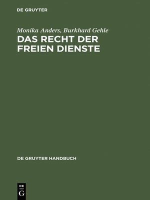 cover image of Das Recht der freien Dienste